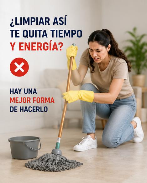 ¡Adiós al dolor de espalda y al trapeador viejo! Trapeador Giratorio de Aluminio – Limpieza Rápida y sin Esfuerzo
