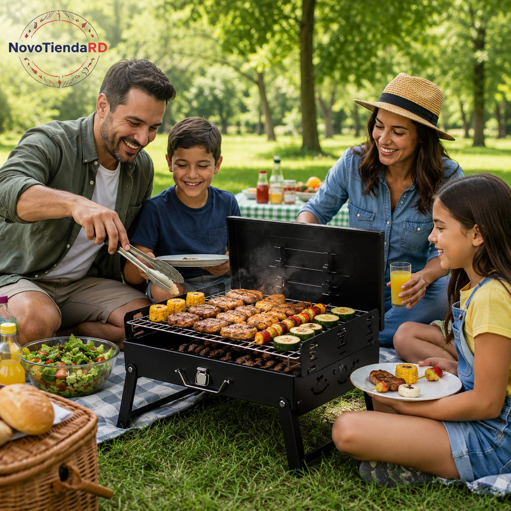 🔥🍖  BBQ PORTATIL 🥩🥓 🧳 CON UTENSILIOS 🍴 !!  🔥 La Parrilla Que Va Contigo.