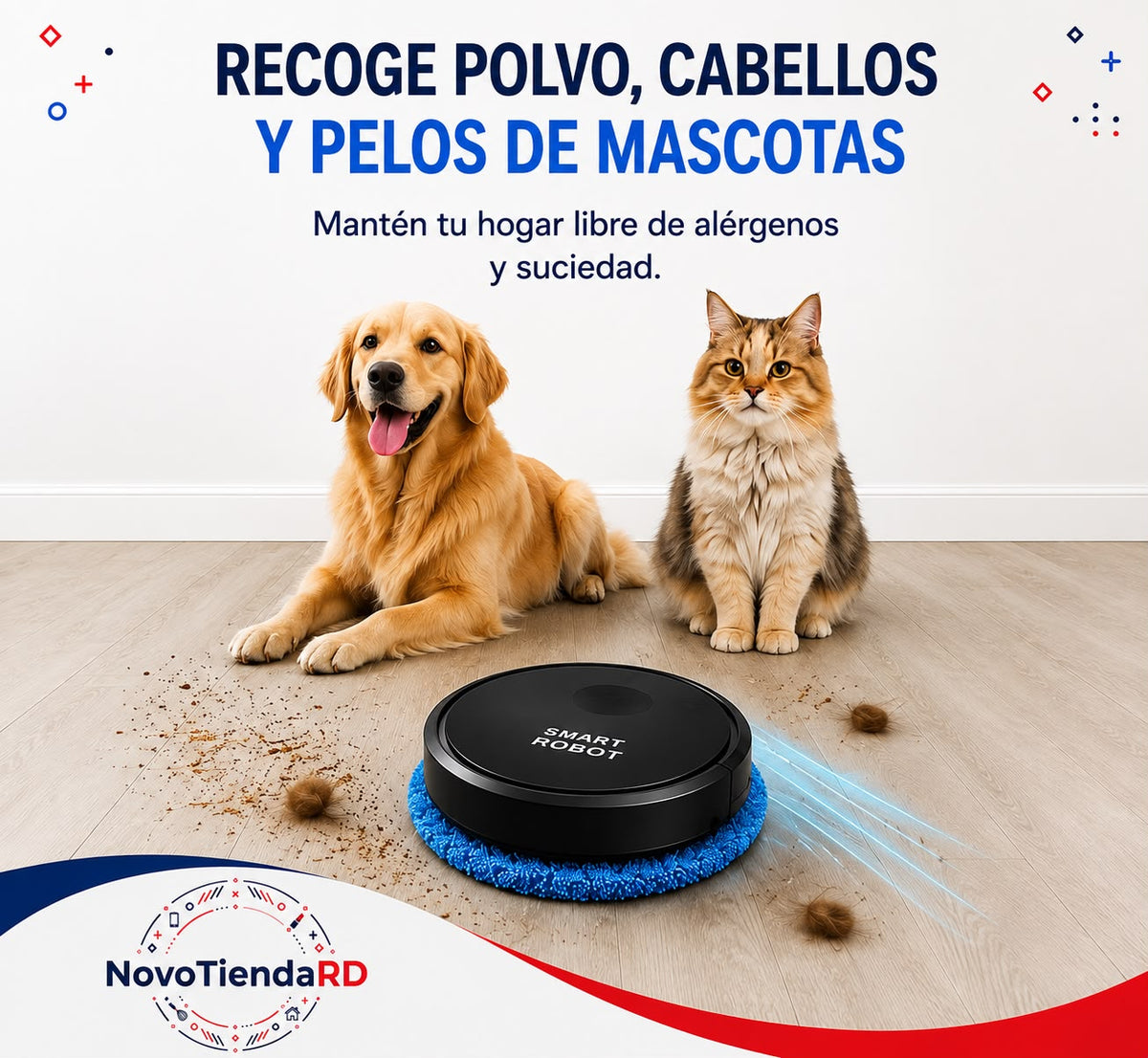 🤖 ¡Olvídate de barrer todos los días con la Aspiradora Inteligente 3 en 1!   🤖🏠 El robot que limpia mientras tú descansas.