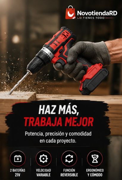 🔥 SET DE TALADRO 21V + 2 BATERÍAS | 26 PIEZAS 🔥