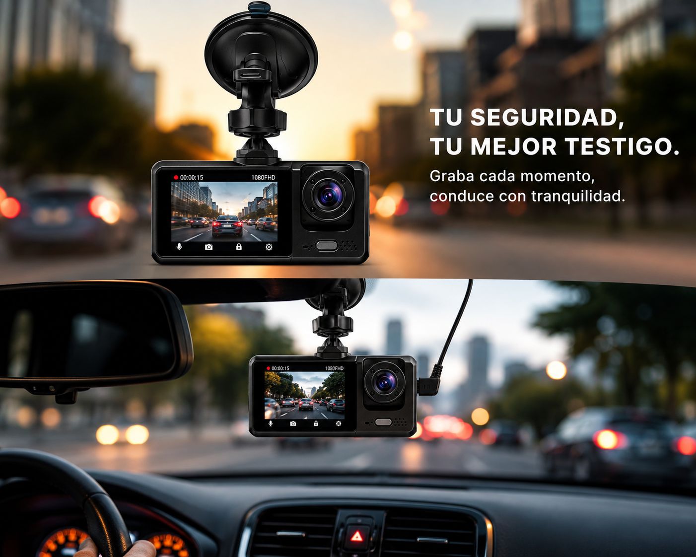 Protege tu carro y tu familia 🔥 Cámara de 3 Lentes con WiFi