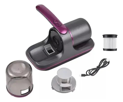 ! ASPIRADORA DE ACAROS MORADA. !! Aspiradora portátil con filtro HEPA que elimina ácaros, polvo y bacterias de colchones, sofás y textiles.