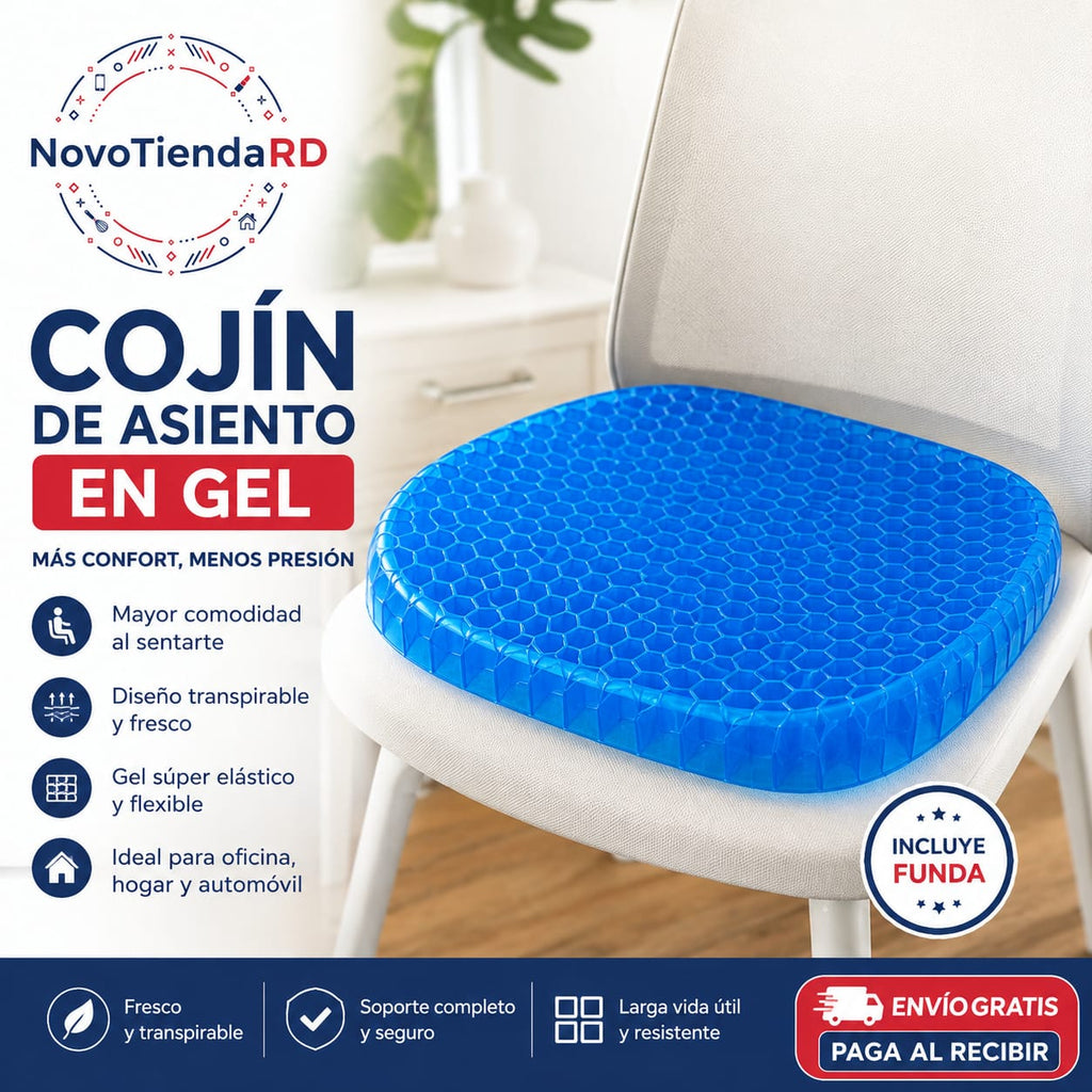 🪑🌬️ COJÍN DE ASIENTO EN GEL — CONFORT FRESCO PARA CADA DÍA.💙