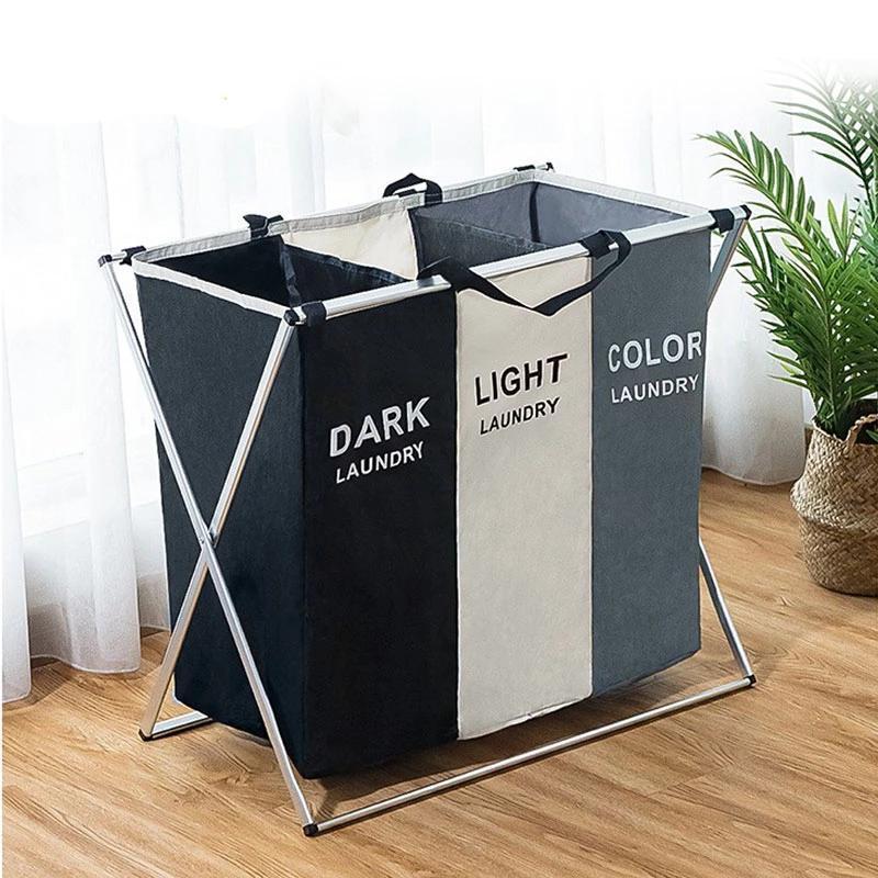 HAMPER/ CESTA DE ROPA SUCIA 3 DIVISIONES GRANDE DE 180 L
