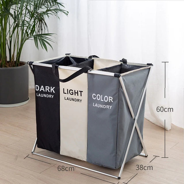 HAMPER/ CESTA DE ROPA SUCIA 3 DIVISIONES GRANDE DE 180 L