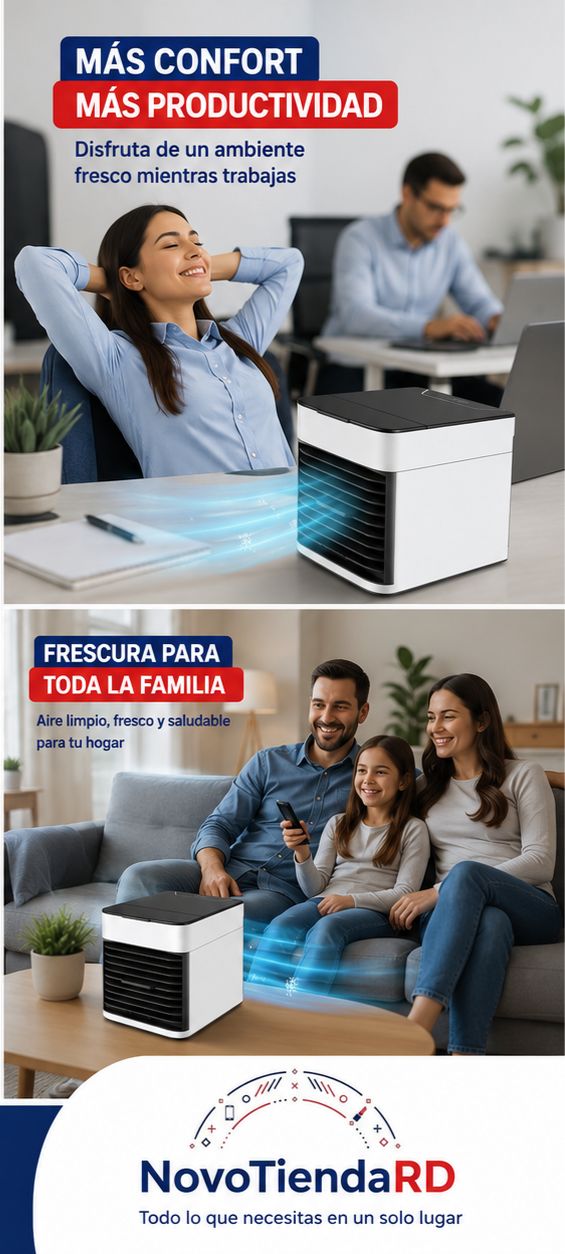❄️MINI AIRE PORTATIL ❄️ 3 EN 1. ¡REFRESCA TU ESPACIO EN SEGUNDOS Y OLVIDATE DEL CALOR SOFOCANTE! 🌬️ por solo RD$ 2,150